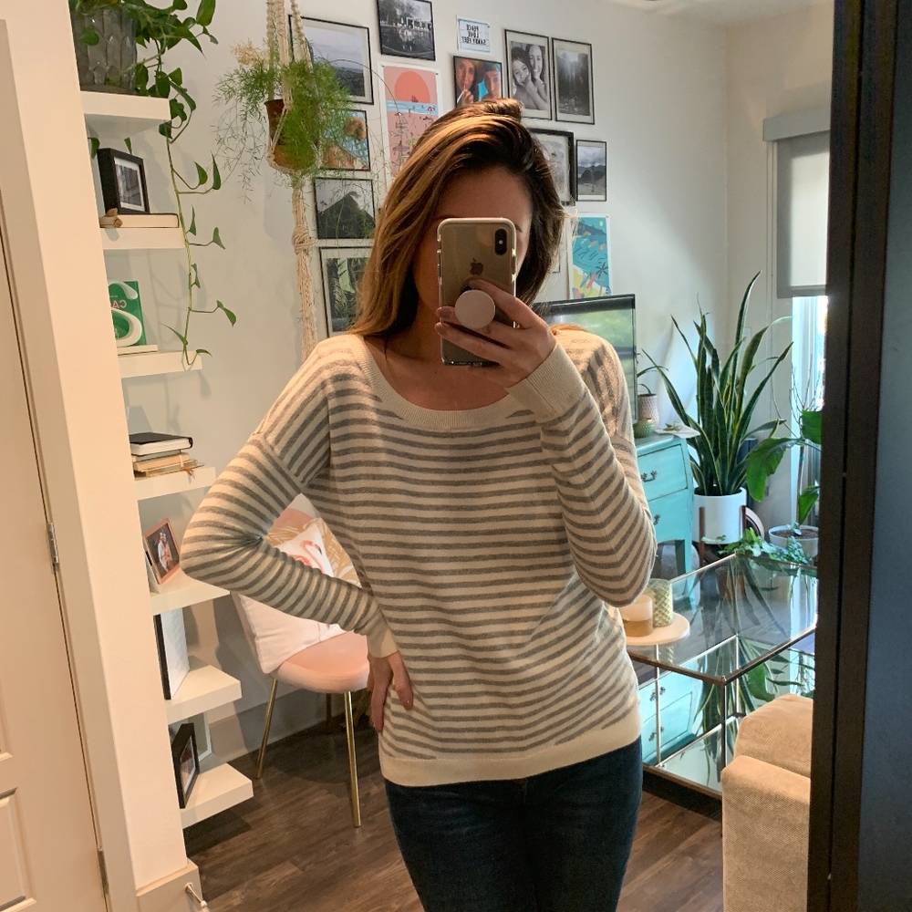 Grey Striped Sweater